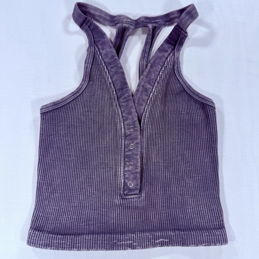FP Movement 2-Piece Workout Set XS Grey Ribbed Crop Tank Pomelo Way Home Shorts